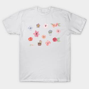 Flowers set watercolor T-Shirt